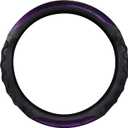 Car Steering Wheel Cover, 15 Inch Anti-Slip Steering Wheel Cover Protector with 3D Honeycomb Design, Universal Steering Wheel Covers for Truck SUV, Car Accessories (Purple, Round Shape)