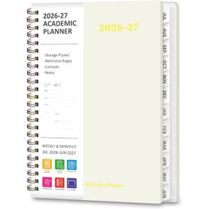 Planner 2026-2027, Weekly and Monthly Academic Year Calendar Planner, July 2026 - June 2027, Daily Agenda Book for Office School Supplies, A5(6.3'' x 8.5'')