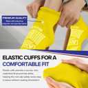 AMERICAN HOSPITAL SUPPLY Non-Slip Hospital Socks, Anti-Skid, Anti-Slip Gripper Socks for Medical or Home Use, 6 Pairs (Yellow, X-Large, Yellow)