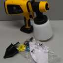 Cordless Paint Sprayer for Dewalt 20V MAX Battery, HVLP Spray Paint Gun with Brushless Motor and 4 Copper Nozzles & 3 Spray Patterns (Battery Not Included) (Yellow)