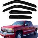 Side Window Visors rain Guards Vent Deflectors for 99-06 Chevy Silverado & GMC Sierra 1500/2500/3500/2500HD Extended Cab,2007 Classic Body Vent Rain Guard Sun Shade Visors,Dark Smoke 94044