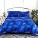 SDIII 3PCS Blue Galaxy Comforter Set Twin, Bed in a Bag Space Comforter Twin, Soft Microfiber, Galaxy Twin Comforter Set for Boys Girls Kids and Teens