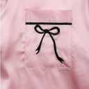 MakeMeChic Women's 2 Piece Pajama Set Graphic Short Sleeve Button Down Shirt and Shorts Set Sleepwear (Pink, L)