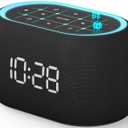 ANJANK Alarm Clock FM Radio with Bluetooth Speaker, Hi-Fi Stereo Sound, 0-100% Dimmer,7 Clolors Night Light, 8 Wake Up Sounds,16-Level Volume, Small Digital Clock with Sleep Timer for Bedroom Bedside