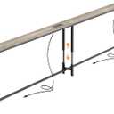 Huuger 102.4 Inch Sofa Table with Power Outlets, 23.9-34.4 Height Adjustable Range, Behind Couch Table with USB-C Ports, Sofa Tables Narrow Long, Skinny Console Table, Small Spaces, Oak