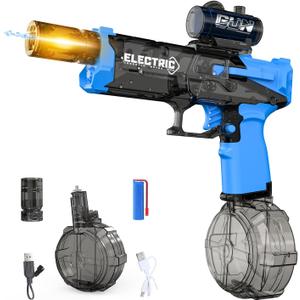 EagleStone Electric Water Gun for Adults Kids Powerful Squirt Gun,High Powered Pressure Blaster Watergun with LED Muzzle Flash, Recoil Effect, 26-32 FT,Waterproof, Perfect for Pool & Beach Battles