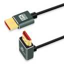 Ultra Thin 8K HDMI 2.1 90 Degree Up Angle Cable 6.6FT, Flexible Slim High Speed Cord Support 4K@120Hz 8K@60Hz Compatible with Roku TV/HDTV/PS5/Blu-ray