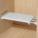 iayokocc Expandable Closet Tension Shelf Rod, Adjustable Metal Storage Rack,DIY Organizer Divider Separator for Cabinet Wardrobe Cupboard Kitchen Bathroom(Size:48-80cm)