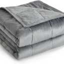 Topblan Weighted Blanket Twin Size 12lbs, Adult Weighted Blankets with Soft Warm Fabric for Sleeping and Calming, Adult Heavy Blanket for Sofa Bed, Grey, 48 x 72 inches