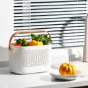UUJOLY Plastic Storage Baskets with Handles, Shower Caddy Shelf Organizers Basket for Bathroom, Kitchen, Dorm Room, Yellow, 2 Pack