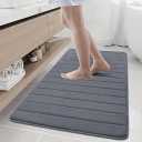 Buganda Memory  Foam Bath Mat 50×30  Ultra Soft and Non-Slip Bathroom Rug Grey