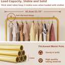 JIUYOTREE Standard Clothes Clothing Garment Rack with Storage Shelves Clothes Organizer for Hanging Clothes Coat Jacket Shirt Sweater Jeans Gold