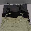 WILLBOND 3 Pieces Women Basic Long Tanks Adjustable Spaghetti Strap Camisole Top, Black, Dark Grey and Green,  Size M