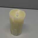 Flameless Candles Last 1300+ Hours Real Wax Flame Effect Auto-Moving 3D Wick, LED Pillar Candles with Timers Battery Operated - Ivory 6"