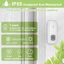 Wireless Doorbell, Waterproof Doorbell Operating at 1300-ft Range with 55 Ringtones 5 Volume Levels and Mute Mode LED Flash,1 Transmitter/Push Button+3 Receivers Door Bells for Home Classroom(White)