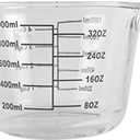 Farberware 4-Cup Borosilicate Glass Wet and Dry Measuring Cup with Oversized Measurements, Clear