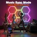 RGB Hexagon Garage Lights, Music Sync LED Hexagon Lights for Gaming Room, Smart App & Remote Control, DIY Honeycomb Ceiling Light for Studio Gym Basement Deco