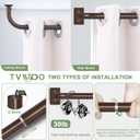 TVWOO Bronze Wrap Around Curtain Rods 28 to 48":Blackout Adjustable Window Curtain Rod,Room Darkening Heavy Duty Curved French Metal Single Drapery Rods for Bedroom Kitchen Easy Install,Antique Bronze