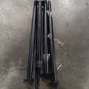 42" Round Patio Table with Umbrella Hole, Metal Outdoor Dining Table for Garden, Backyard and Deck, 4 Person Round Patio Dining Table for Outside, Walnut