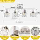 Baocuz 4-Light Kitchen Lighting Fixtures, Adjustable Multi-Directional Brushed Nickel Track Ceiling Light, Semi Flush Mount Ceiling Spotlight with Wire Cages for Living Room, Bedroom, Hallway