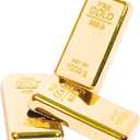 Pack of 3 Fake Gold Bar Paperweights for Office Desk  Luxury Gift for Men & Women, Stylish Birthday & Anniversary Present, Elegant Jewelry Shop Decor (3.15" x 1.57" x 0.39")