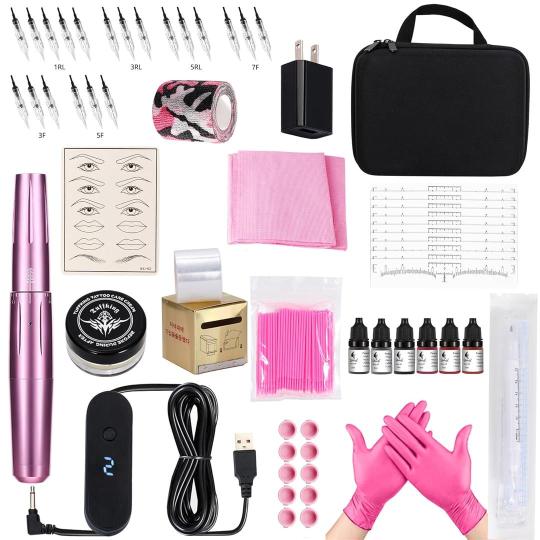 Permanent Eyebrow Makeup Tattoo Pen Kit for Eyebrow Lip Eyeliner Complete Rotary Tattoo Pen Machine Kit with 20pcs Cartridge Needles Microblading Supplies Tattoo Inks for Artists Permanent Eyebrow Makeup Tattoo Pen Kit for Eyebrow Lip Eyeliner Complete Rotary Tattoo Pen Machine Kit with 20pcs Cartridge Needles Microblading Supplies Tattoo Inks for Artists