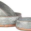Red Co. Set of 12.5 to 9 Decorative Galvanized Metal & Copper Nesting Bowls in 3 Sizes