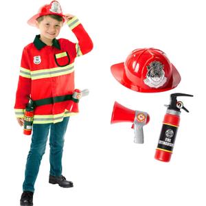 Morph Firefighter Costume for Kids - Fireman Outfit for Boys and Girls - Fun Role Play Dress Up Costume (4-6 Years)
