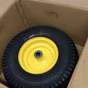 AR-PRO (2-Pack) 13x5.00-6 Front Tire and Wheel Assembly, 4-Ply Tubeless Turf Tire with Rim for Riding Mower Lawn Tractor, 3"-6" Offset Hub & 3/4" Bushings extra 5/8" Bushings