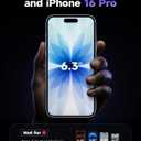 LISEN 2 Pack [Top 9H+ Hardness] Glass for iPhone 17 / iPhone 16 Pro Screen Protector, Military Grade Shatterproof 8K HD Auto Dust-Elimination Bubble Free Tempered Glass with Ultra Fit Tray