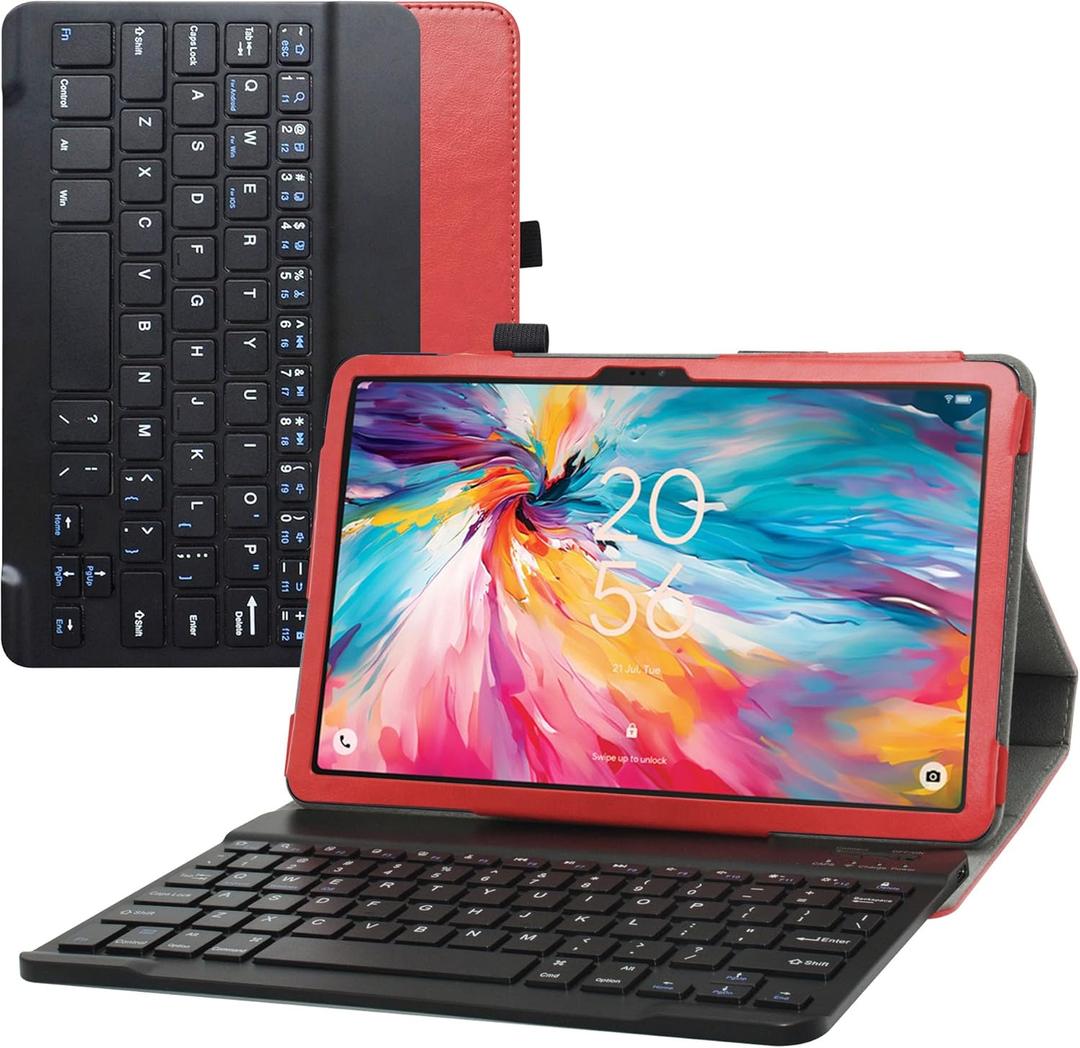 for TCL TAB 10 NXTPAPER 5G Case 9199S, Premium Vegan PU Leather with Detachable Keyboard Stand Cover for TCL TAB 10 NXTPAPER 5G 10.4" Tablet Case 9199S,Black