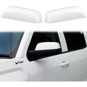 YIXIN 2PCS Chrome Direct Replacement Side Mirror Covers Caps for 2014-2018 Chevy Silverado GMC Sierra 1500 and 2500 HD 3500 HD 2015-2018 Accessories (White)