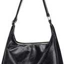 Sightor Hobo Bags for Women Leather Slouchy Bag Ultra Soft Vegan Purse Vintage Shoulder Bag Trendy Everyday Handbag (Black)