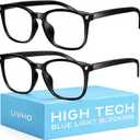 livho High Tech Blue Light Blocking Computer Glasses | Advanced Blue Light Blocking, Screen Fatigue Protection, UV Protection, Black