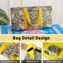 American Mahjong Tile Set with Yellow Printed Carrying Bag, 166 Blue Tiles, 4 All-in-One Color Racks/Pushers, Mah Jongg Sets, Mahjong Game Set for Travel, Christmas, Birthday Gifts, 4 inches x 9 inches x 21 inches