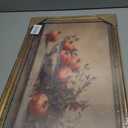 Vintage Gold Framed Pomegranate Still Life Wall Art, Moody Retro Fruit Oil Painting Canvas Print, Antique Bowl and Autumn Botanical Kitchen Wall Decor, Rustic Farmhouse Poster Artwork for Dining Room