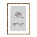 ArtXO 18"x24" Picture Frame Wooden, Display Pictures 16"x20" with Mat or 18"x24" Without Mat, Gold Bamboo Poster Frames,Hanging Photo Frame Wall