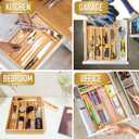 Besilord Silverware Organizer Kitchen Drawer Organizer Utensil Organizer Bamboo Silverware Holder Cutlery Organizer in Drawer Flatware Organizer Tray(5 slots, Natural