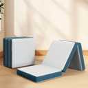 Foldable Mattress Single Size, 4 Inch Portable Memory Form Tri Folding Mattress with Collapsible, Washable Cover, Non-Slip Bottom for RV Travel, Camping, Guest, Yoga(75"x25"x4") (White)