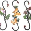 3PCS Cast Iron Plant S Hangers, Decorative S Hook Outdoor Heavy Duty Ceiling Decorative Flower Hanging Baskets Plant Extenders Garden Window S-Hooks for Hanging