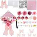 Jollyboom Graduation Cap Decorations 2026, Nursing Graduation Decorations Cap Topper DIY Craft Assorted Flowers Butterfly Stickers Pink Bow Trim Gold 2026 Pendant for Nurse Party Graduation