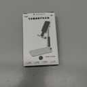 Phone Holder for Desk, MT-6 Cell Phone Stand for Desk Universal Cellphone Stand Holder Foldable & Height Adjustable Compatible Under 8 Device, with Silicone Mat, Black