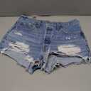 Levi's Women's 501 Original Shorts (32, Medium Indigo - Destructed)