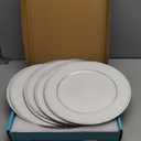 MAONAME 13" Round Charger Plates Set of 6, Antique White Plate Chargers, Plastic Charger for Dinner Plates, Beaded Table Chargers for Wedding, Party