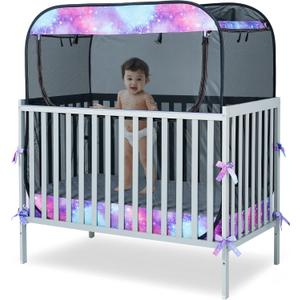 Porayhut Portable Baby Crib Net Safety Mesh Tent,Pop up Infant Mosquito Net, See Through Canopy Netting Cover for Baby&Toddler to Keep Baby from Climbing Out