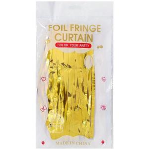  GRASKY 300*100cm 2pcs Gold Sequin Laser Rain Curtain Fringe Curtain Tinsel Backdrop Metallic Foil Fringe For Sparkly Party Bar Decor 4packs, 2 Sets