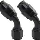 LokoCar 6AN PTFE Hose End Fitting 45 Degree For PTFE Hose Only Black 2Pcs