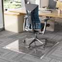 [Tempered Glass] 36 x 36 Beveled Edge Glass Chair Mat with Polished Edge Clear Office Chair Mat, Glides Smoothly, Suitable for Carpet or Hardwood Floors
