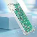 Case for Samsung Galaxy A05, Glitter Liquid TPU Cover Clear Flowing Quicksand with Anti-Fall Bumper Corner Shockproof Protection Women Girly Case for Galaxy A05 Green Love LSYB
