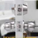 Lanwandeng 2 Sets All Keyed Same Entry Door Knob and Single Cylinder Deadbolt Combo Set, Round Ball Satin Nickel Exterior Door Knobs with Lock and Keys for Entrance and Front Door